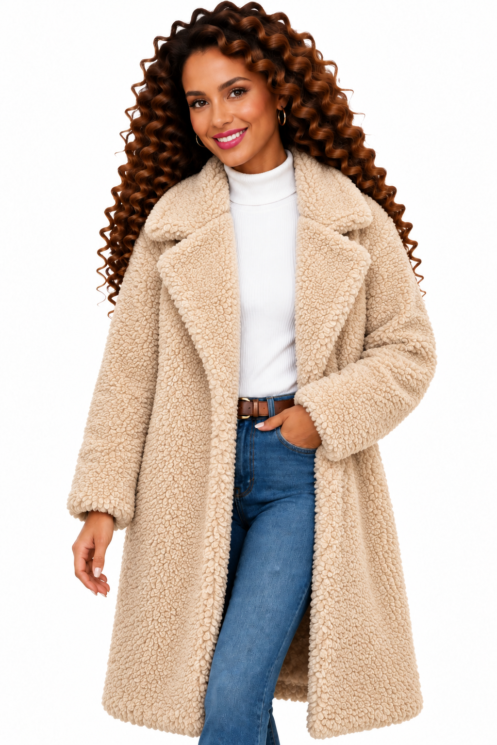 Emma – Elegante Lange Teddymantel