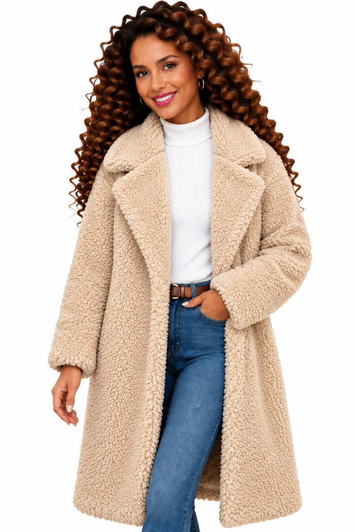 Emma – Elegante Lange Teddymantel