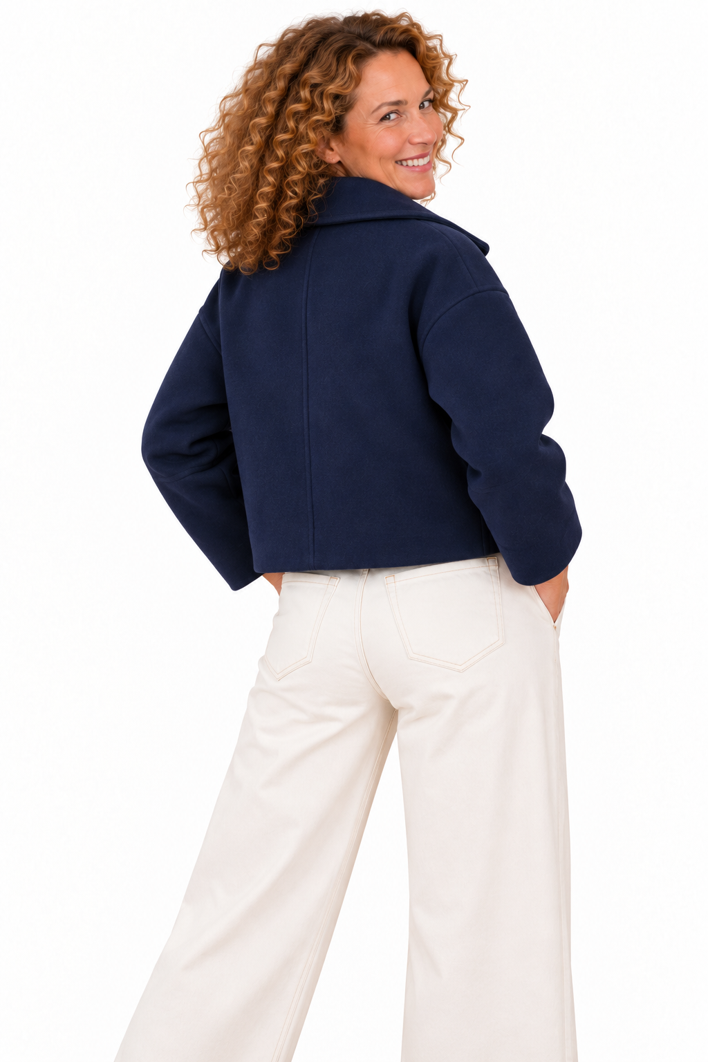 Emma – Elegante Korte Mantel met Knopen