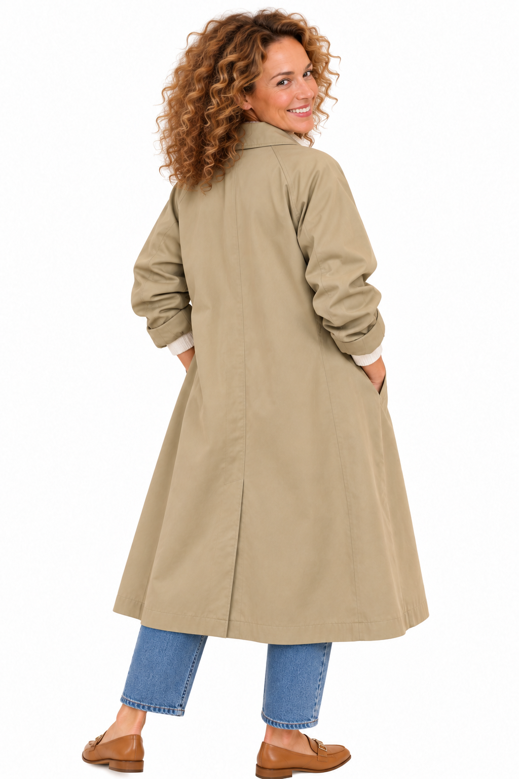 Emma – Elegante Lange Jas met Knopen