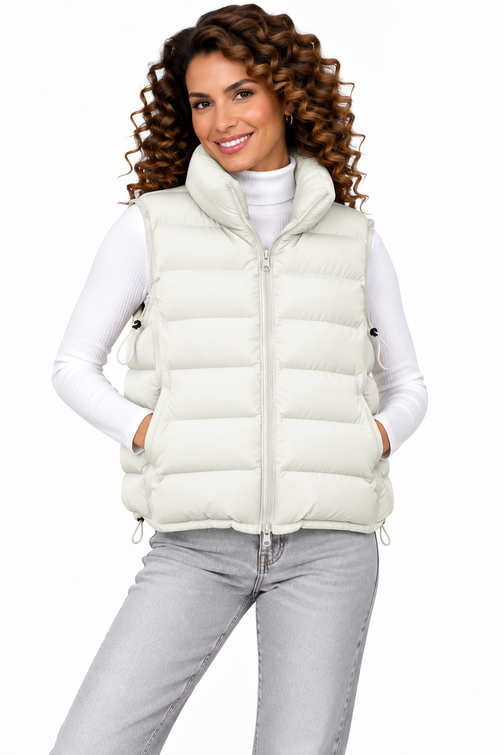 Fenna – Gewatteerde Bodywarmer met Hoge Kraag
