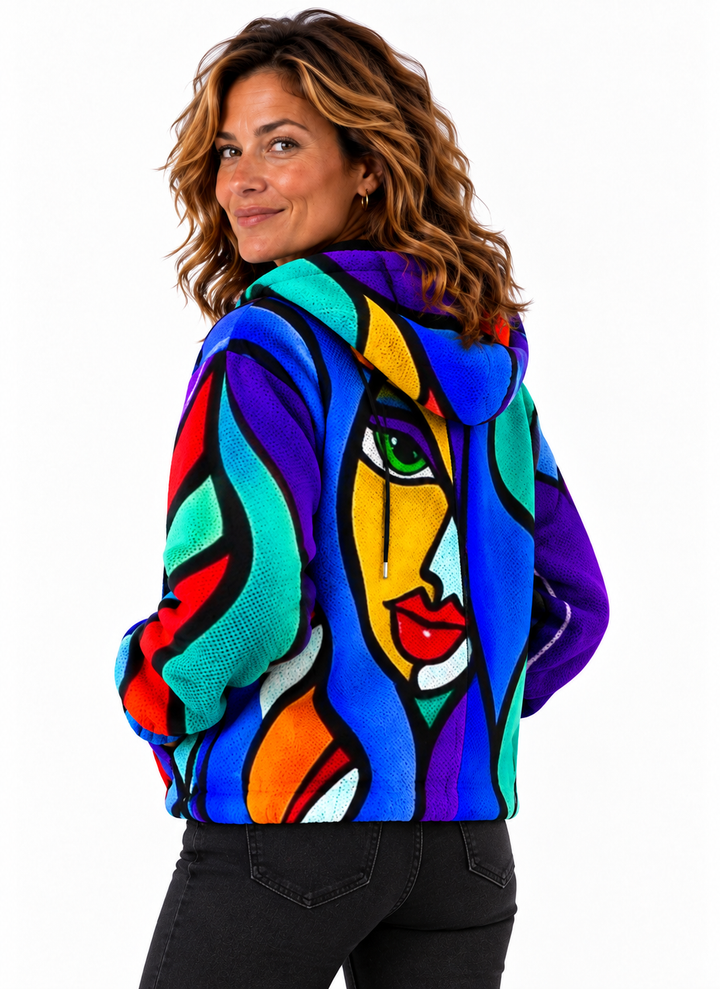 Noor – Artistiek Vest met Capuchon en Ritssluiting