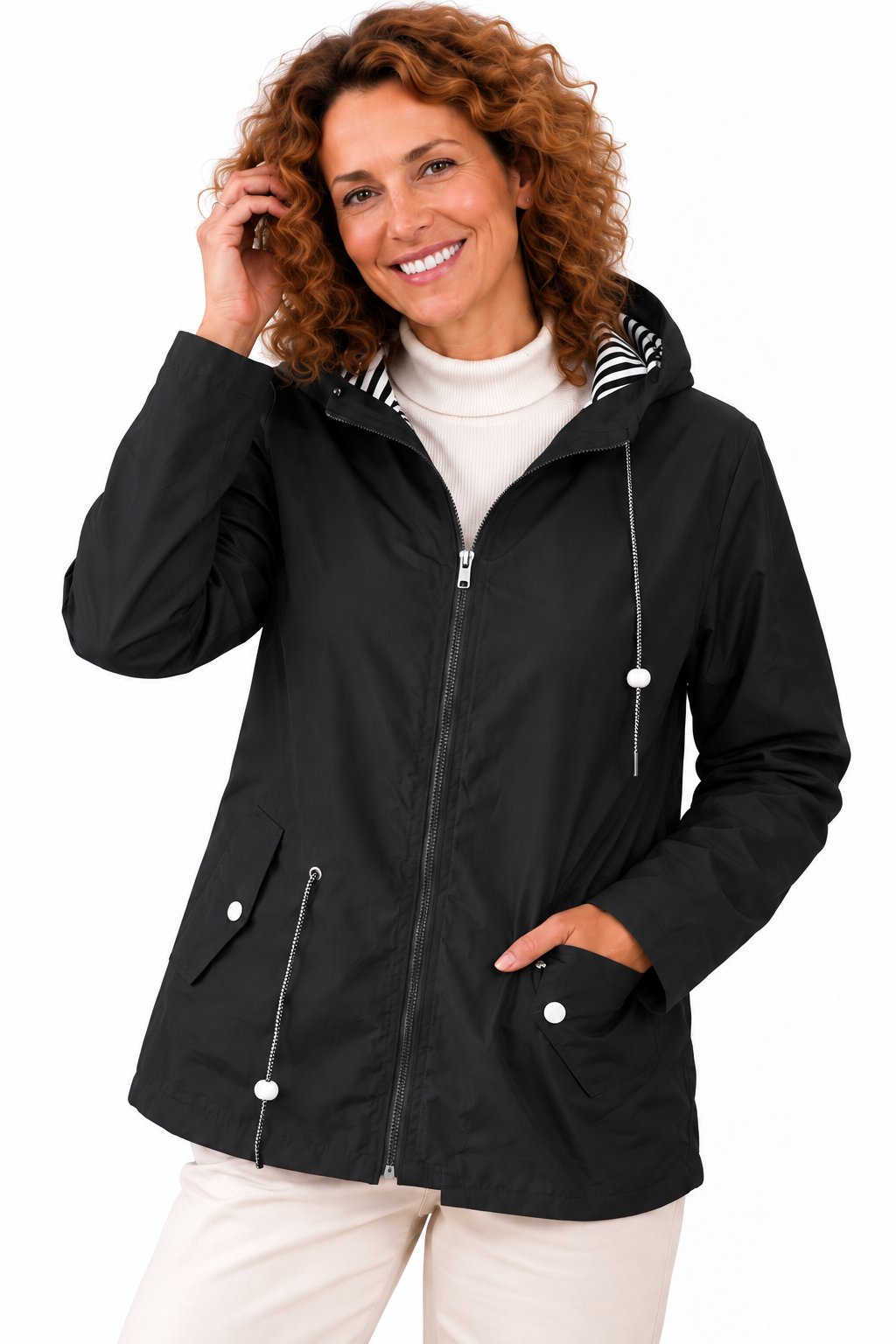 Mila – Regenjas met Capuchon en Ritssluiting