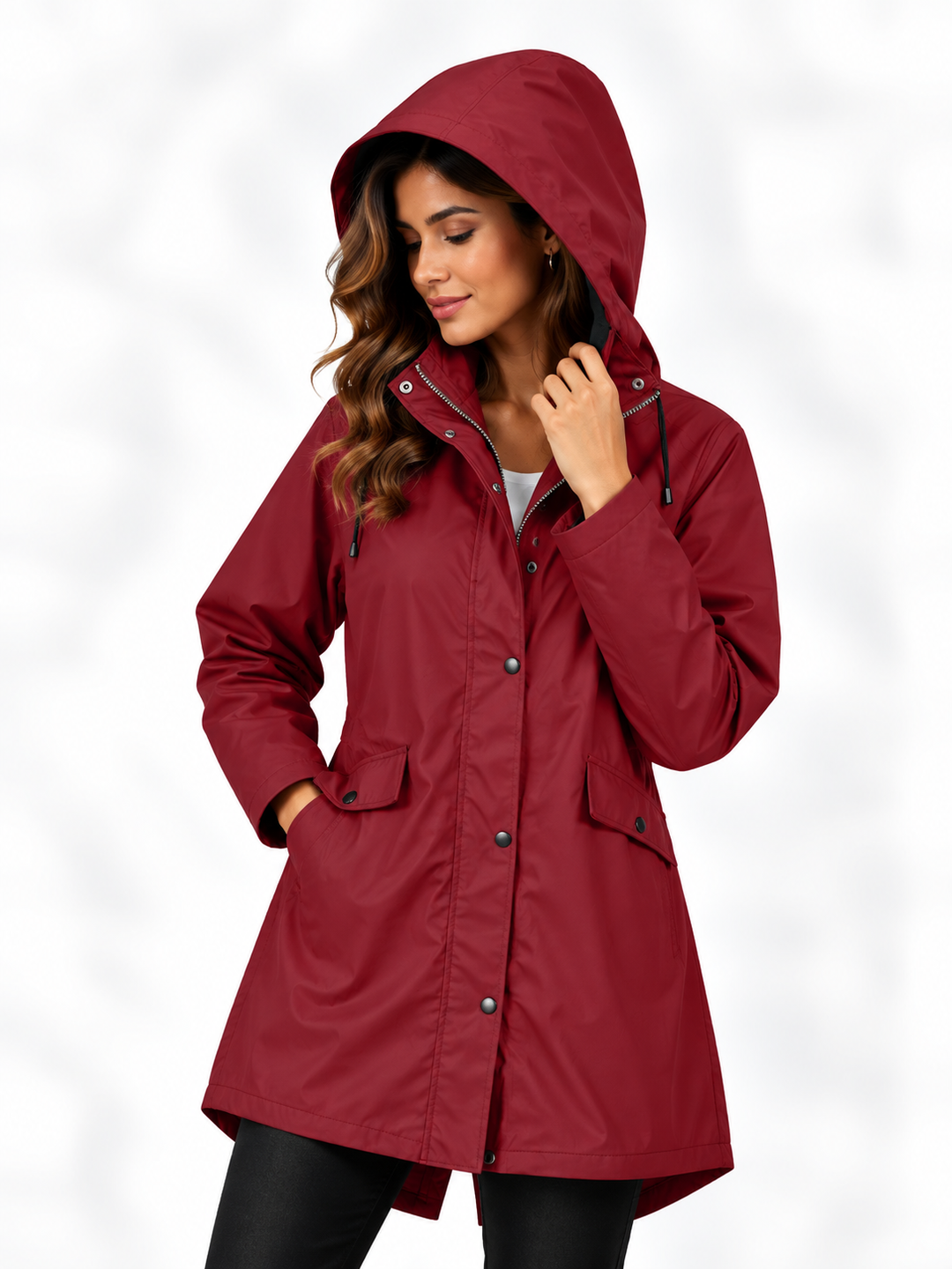 Mila – Lange Jas met Capuchon en Ritssluiting