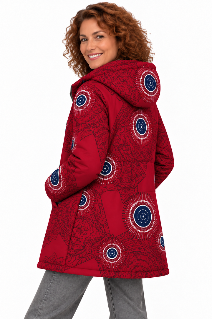 Sophie – Gebloemde Winterjas met Teddyvoering