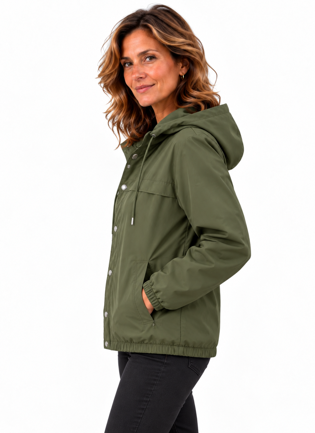 Mila – Casual Jas met Capuchon en Drukknopen