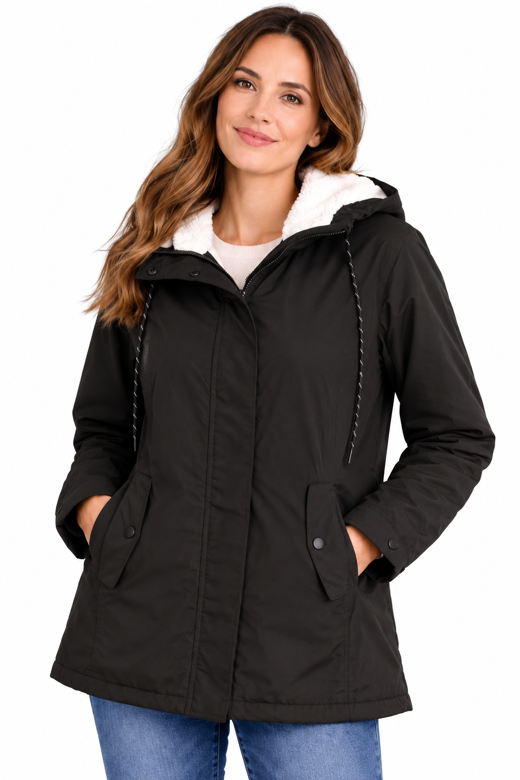 Sophie – Warme Parka met Capuchon en Teddyvoering