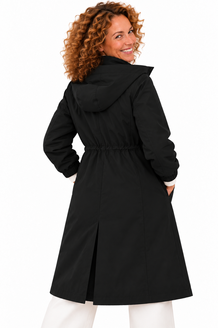 Emma – Lange Jas met Capuchon en Knopen