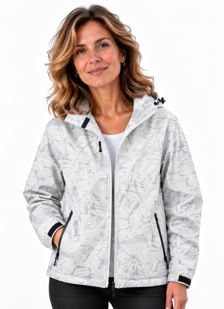 Mila – Sportieve Jas met Capuchon en Bloemenprint