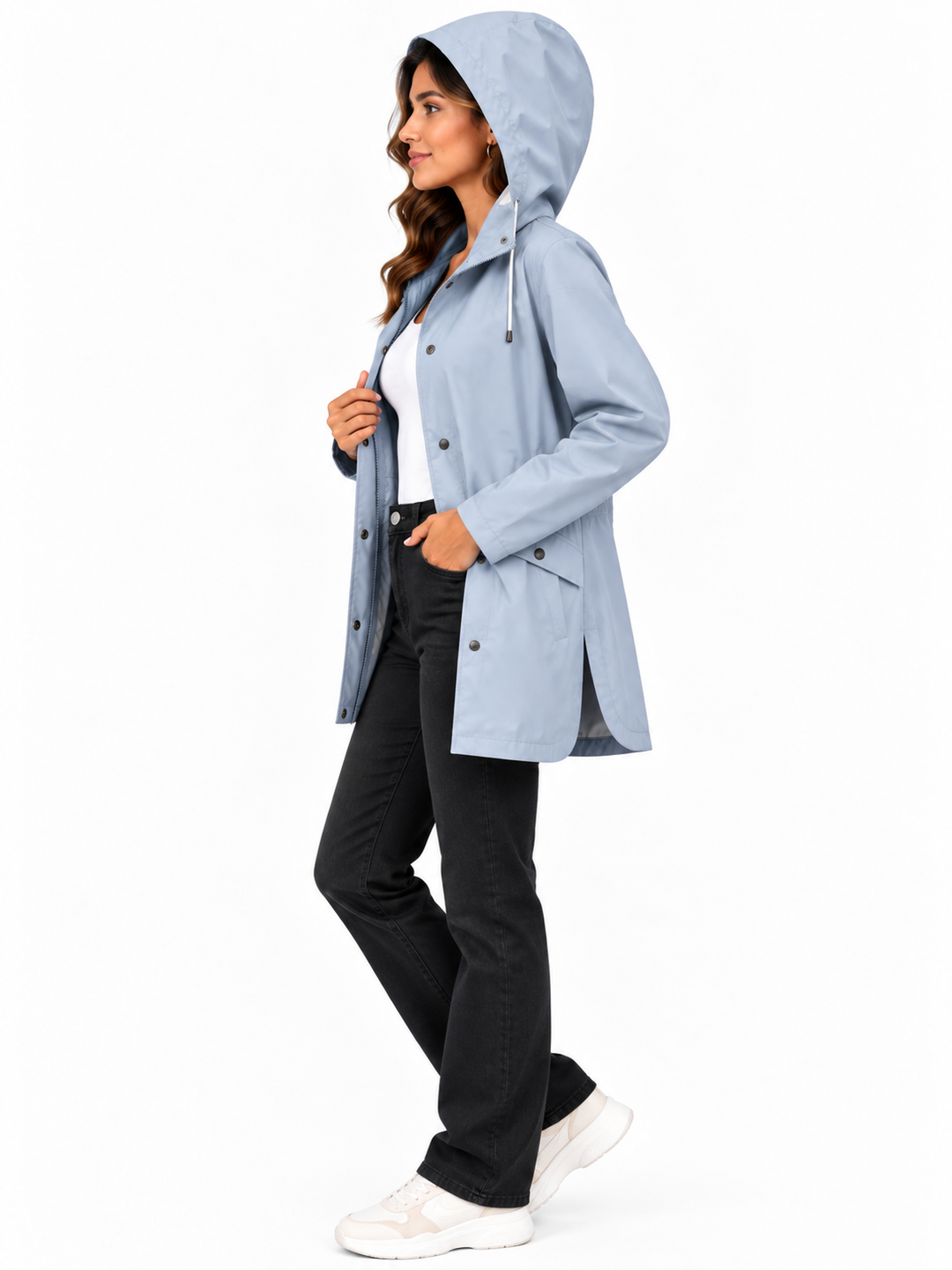 Mila – Lange Jas met Capuchon en Ritssluiting