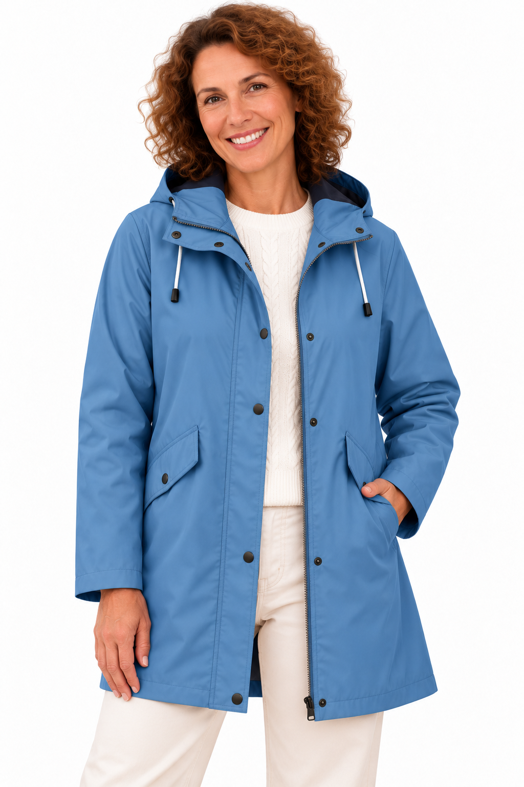 Mila – Lange Jas met Capuchon en Ritssluiting