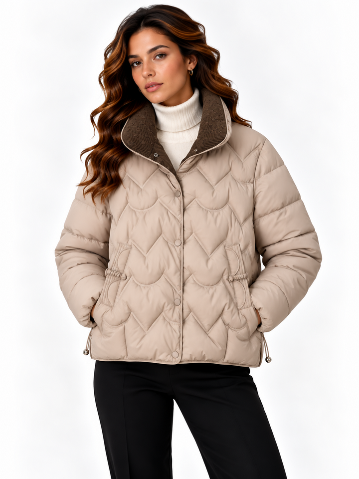 Sophie – Gewatteerde Winterjas met Hoge Kraag