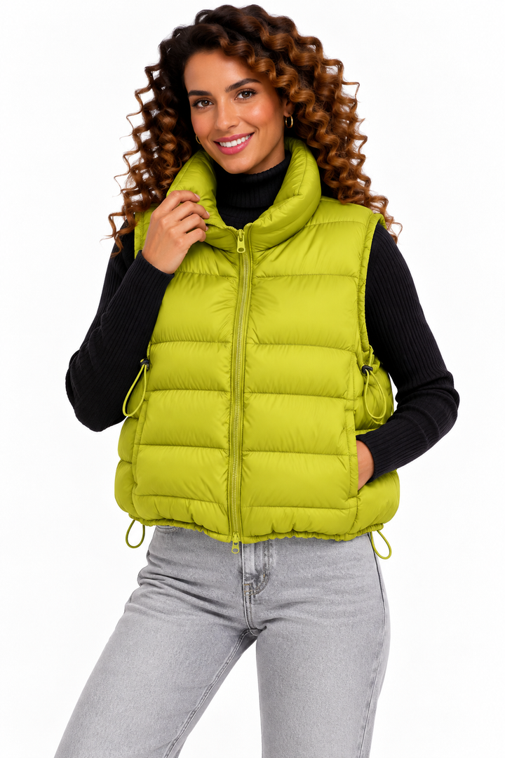 Fenna – Gewatteerde Bodywarmer met Hoge Kraag
