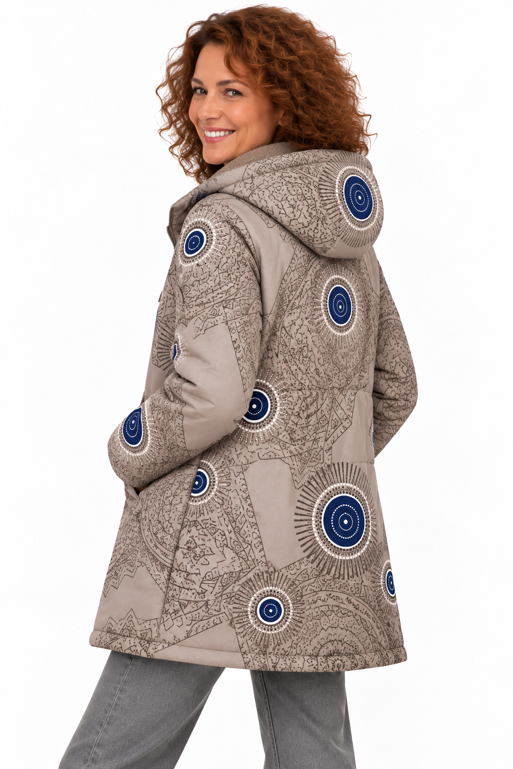 Sophie – Gebloemde Winterjas met Teddyvoering