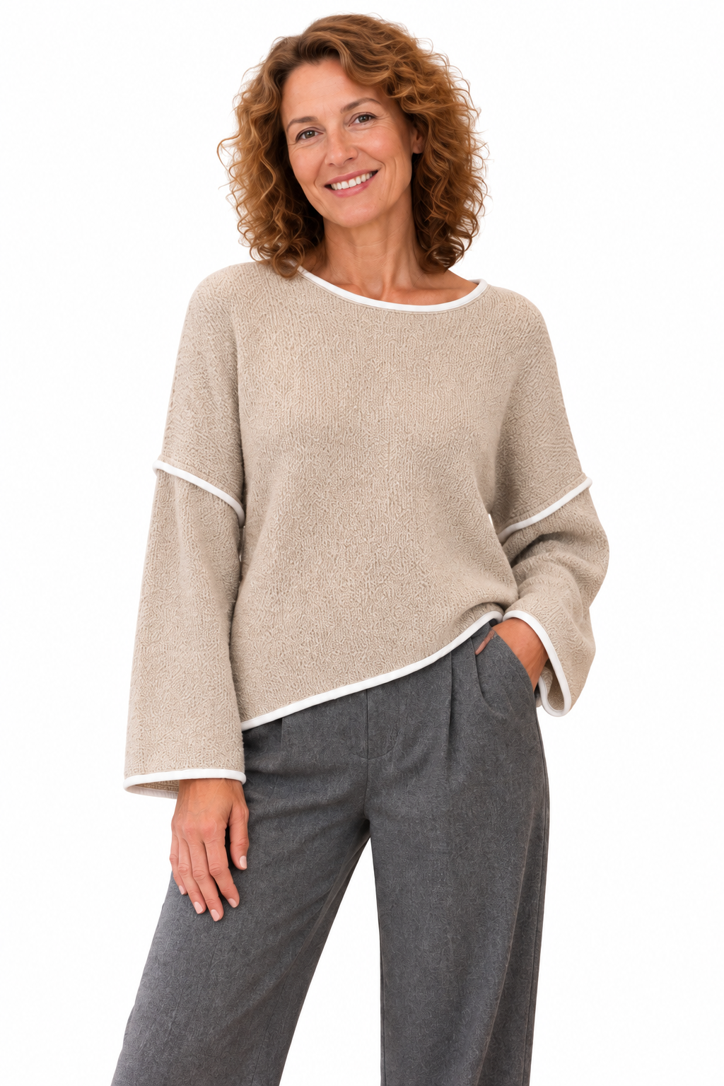 Lotte – Elegante Gebreide Trui met Asymmetrische Halslijn
