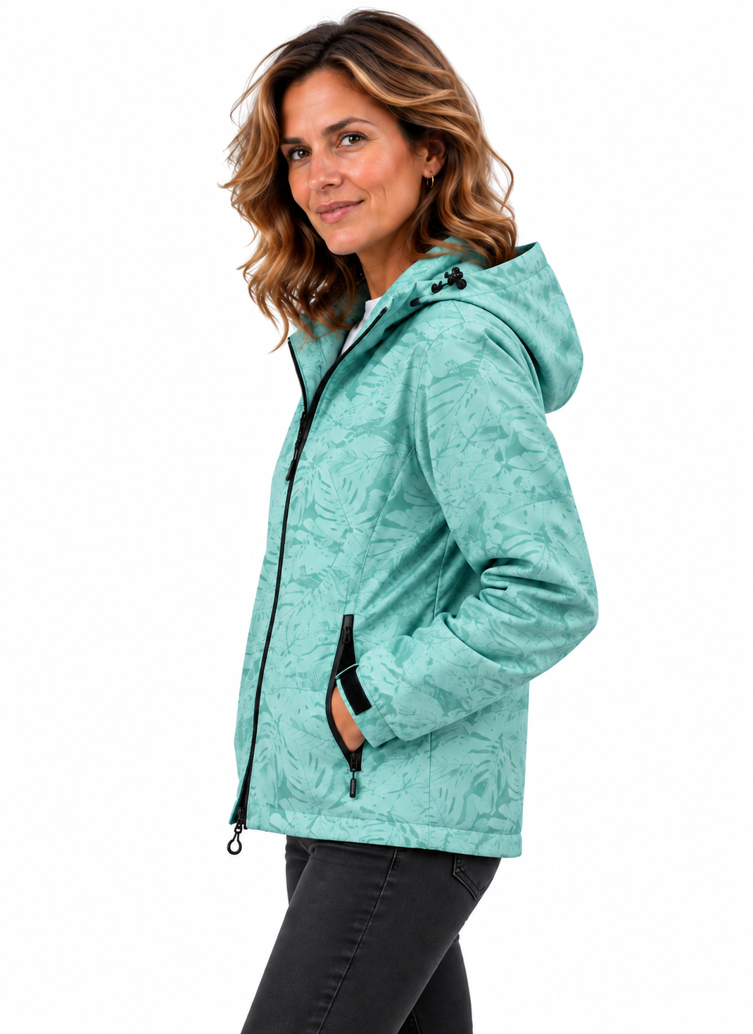 Mila – Sportieve Jas met Capuchon en Bloemenprint