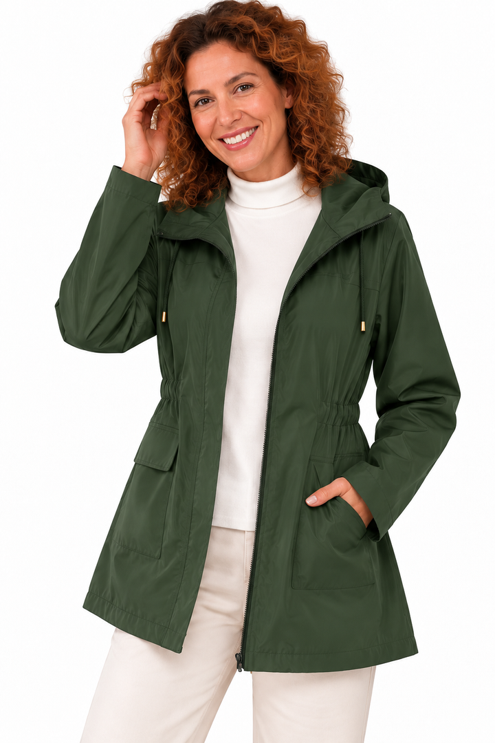 Mila – Elegante Jas met Capuchon en Getailleerde Pasvorm