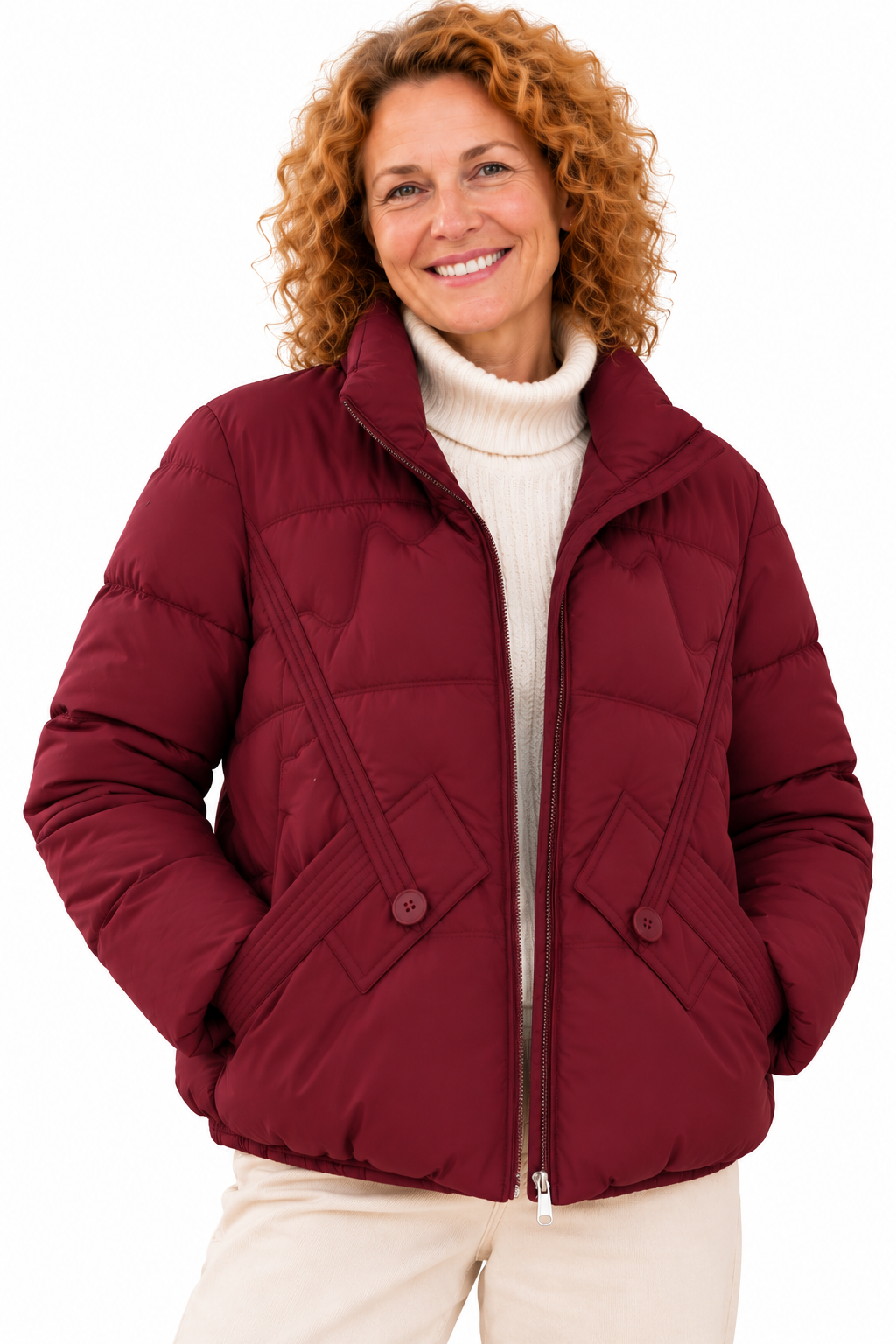 Sophie – Gewatteerde Jas met Hoge Kraag
