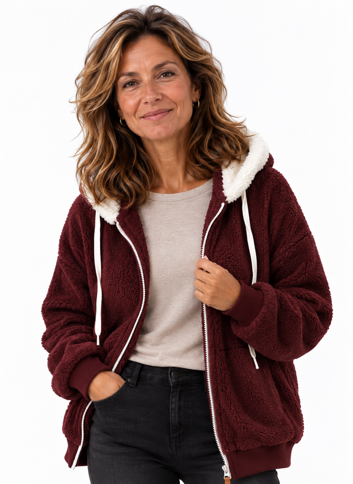 Noor – Zacht Teddyvest met Capuchon en Ritssluiting