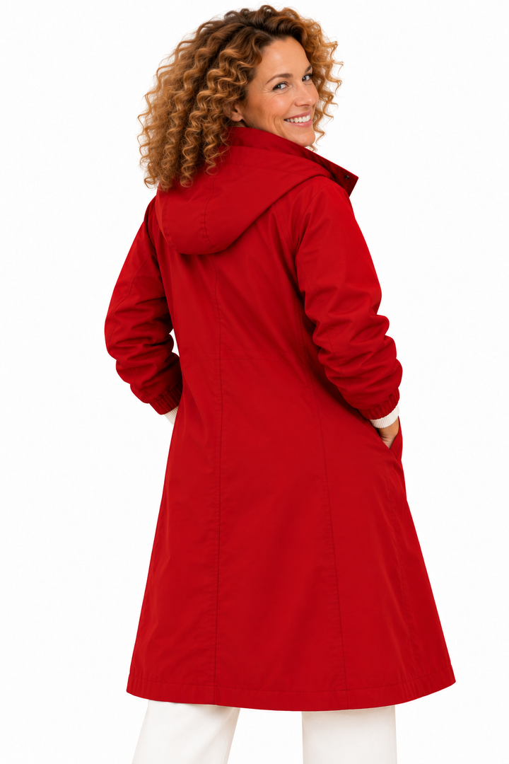 Emma – Lange Jas met Capuchon en Knopen