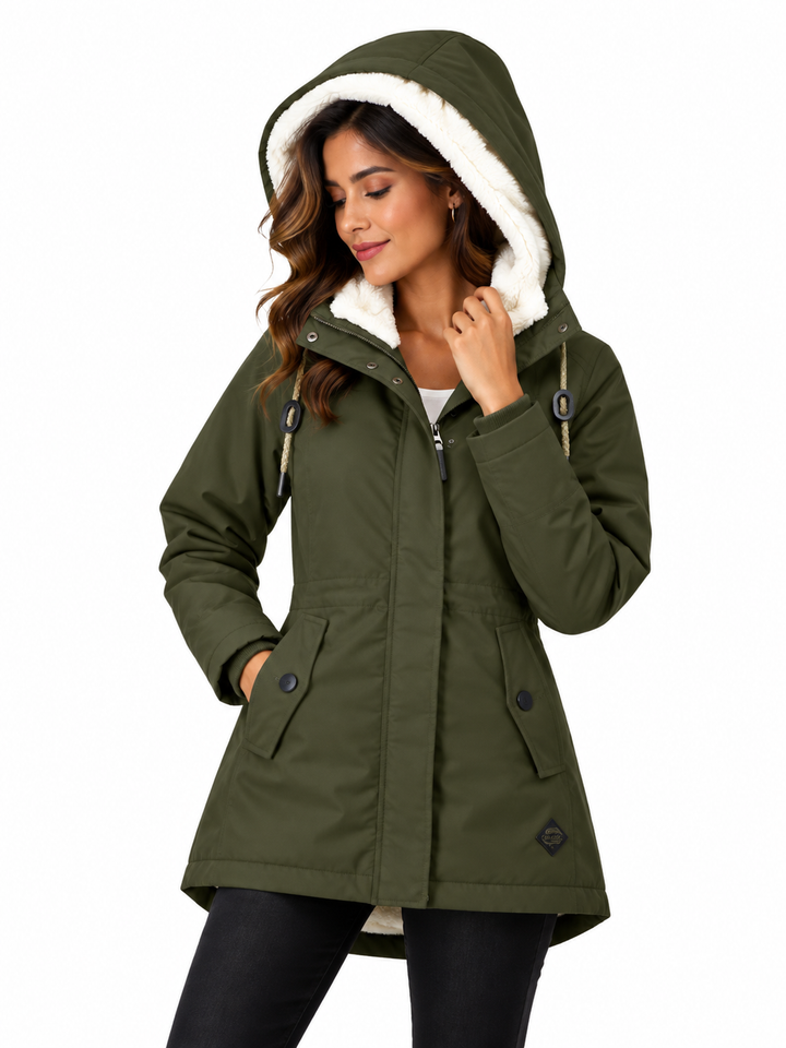 Sophie – Warme Parka met Capuchon en Teddyvoering
