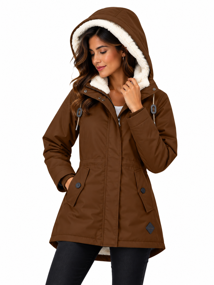 Sophie – Warme Parka met Capuchon en Teddyvoering