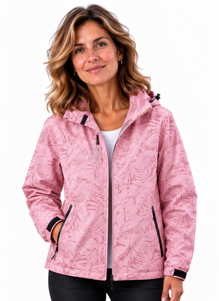 Mila – Sportieve Jas met Capuchon en Bloemenprint