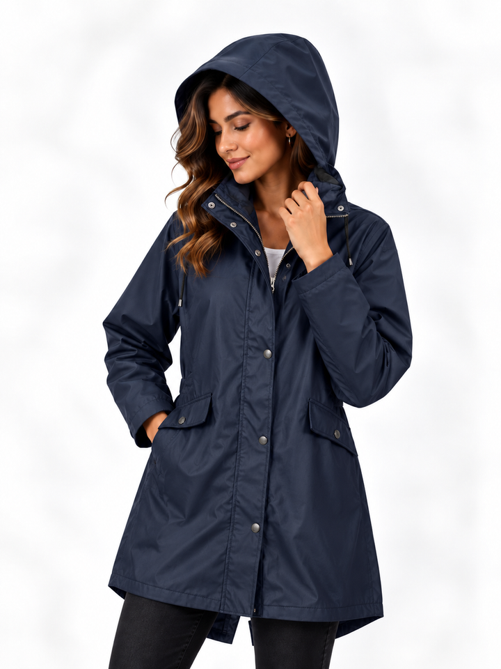 Mila – Lange Jas met Capuchon en Ritssluiting