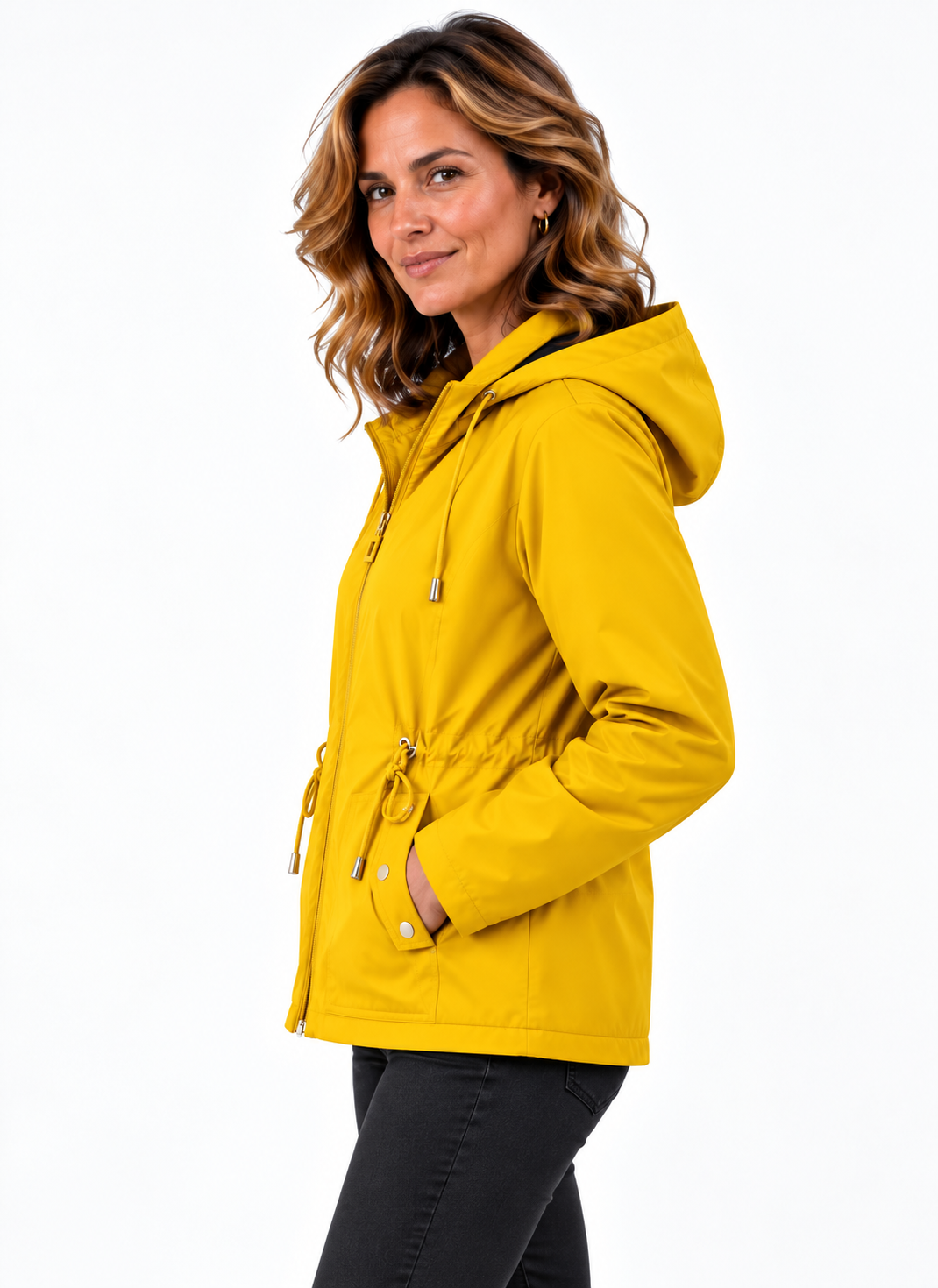 Mila – Elegante Jas met Capuchon en Taillekoord