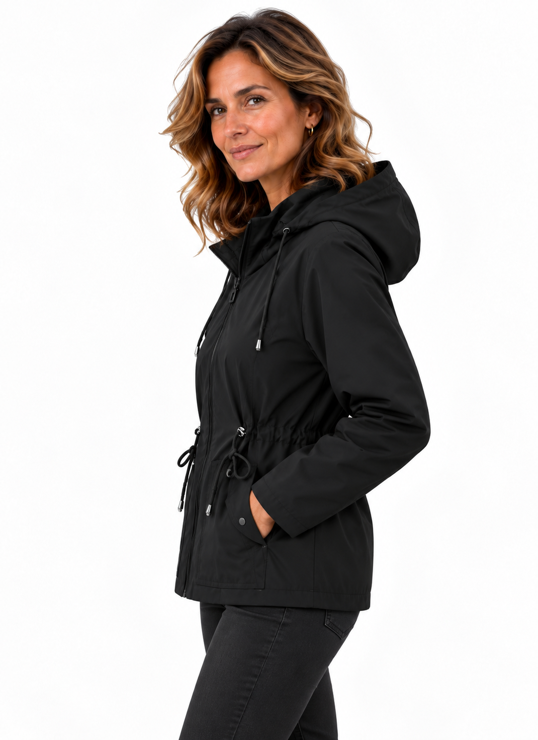 Mila – Elegante Jas met Capuchon en Taillekoord