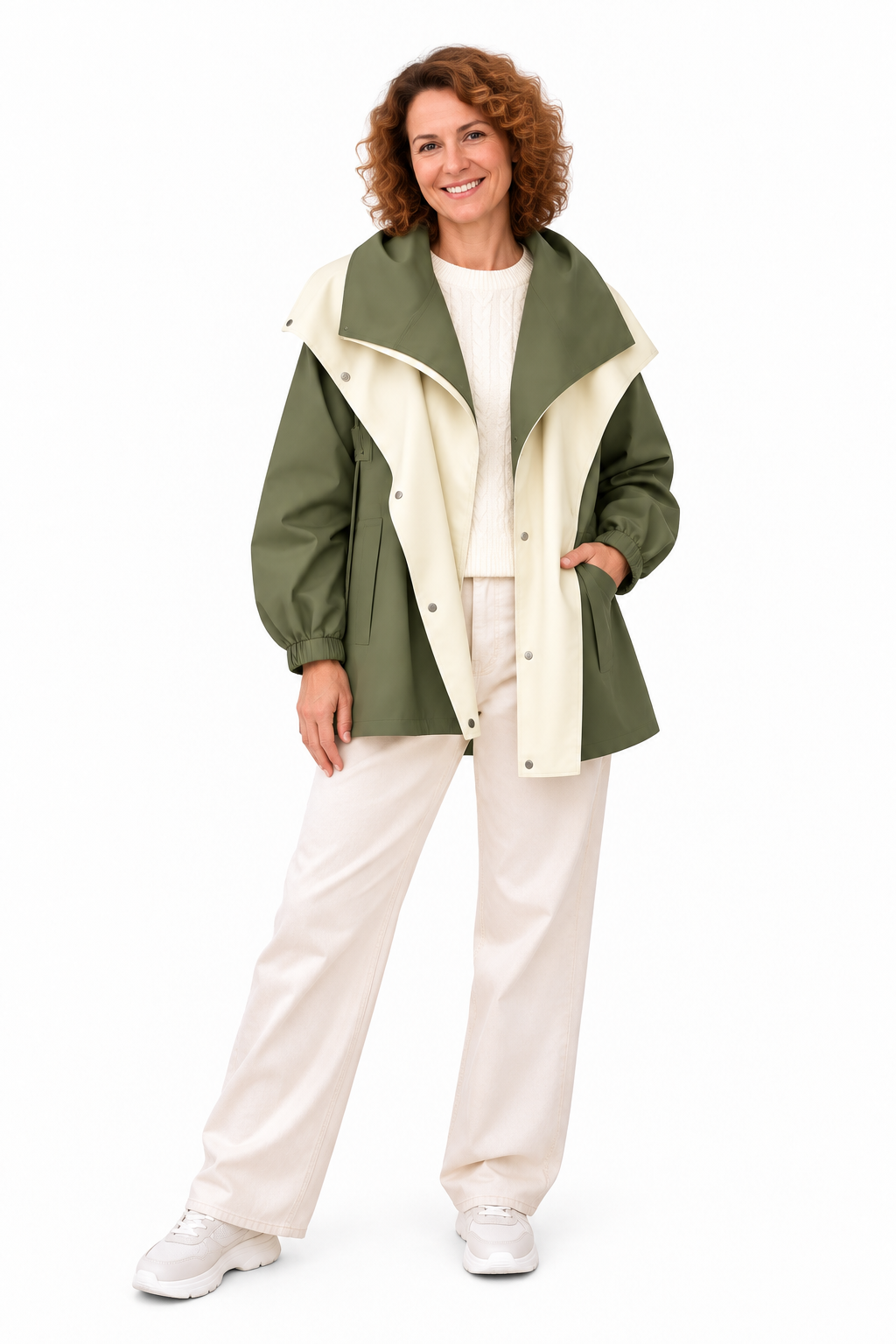 Noor – Elegante Oversized Jas met Contrasterende Revers