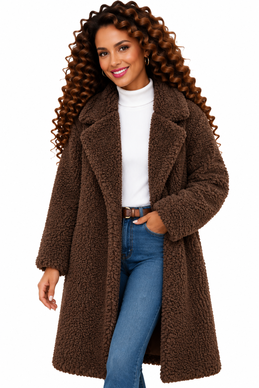 Emma – Elegante Lange Teddymantel