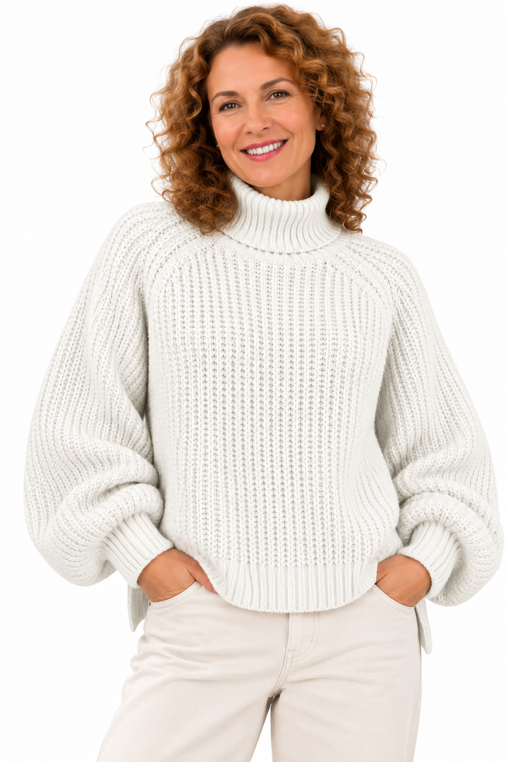 Lotte – Oversized Gebreide Coltrui met Pofmouwen