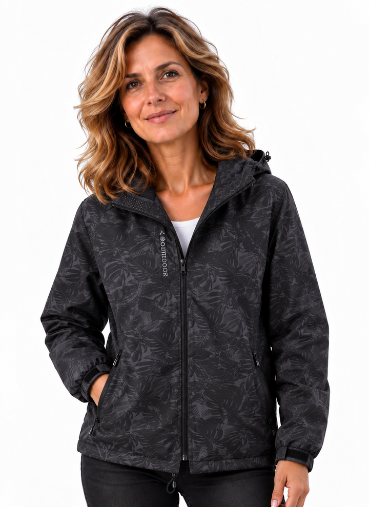 Mila – Sportieve Jas met Capuchon en Bloemenprint