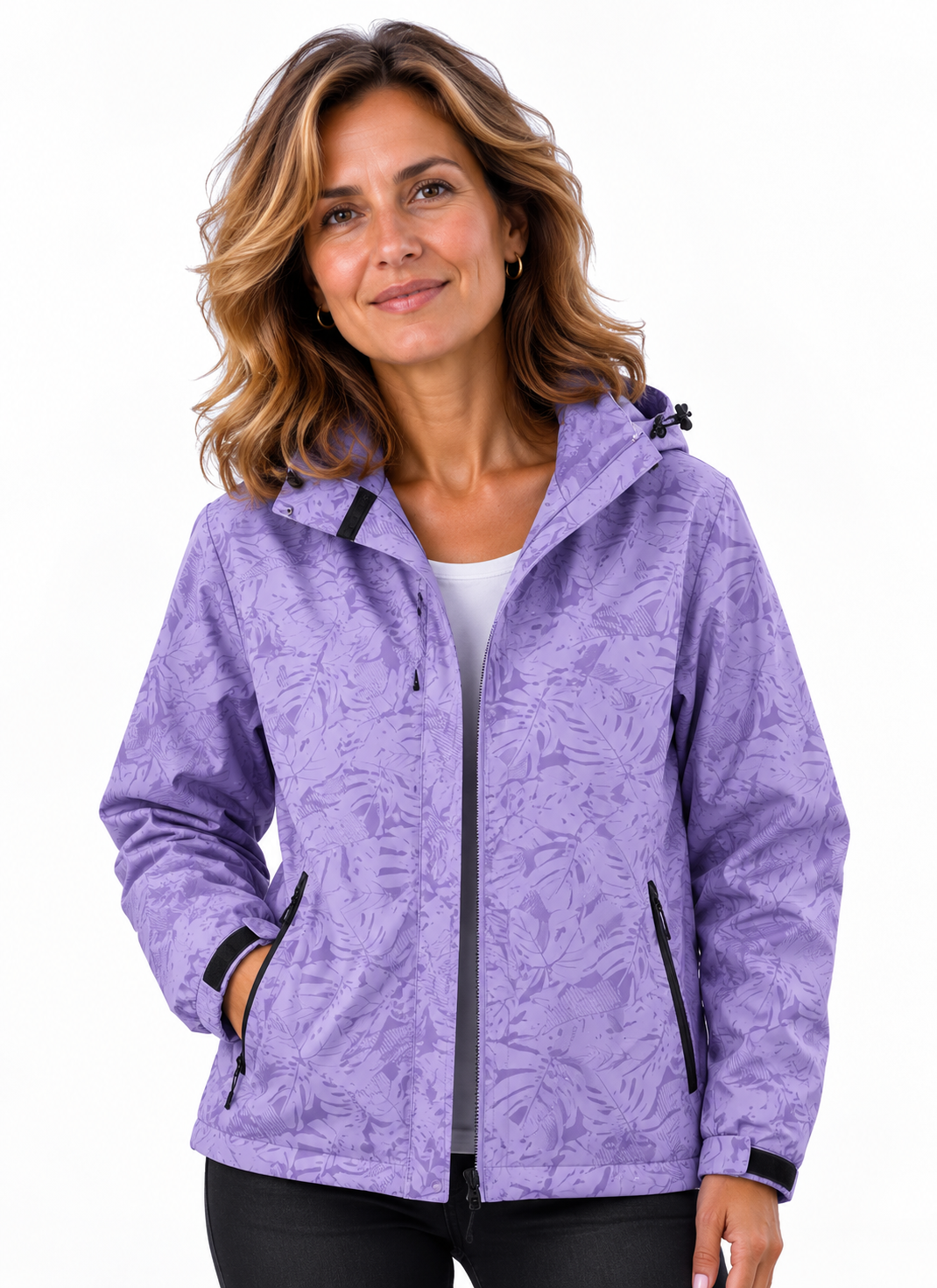 Mila – Sportieve Jas met Capuchon en Bloemenprint