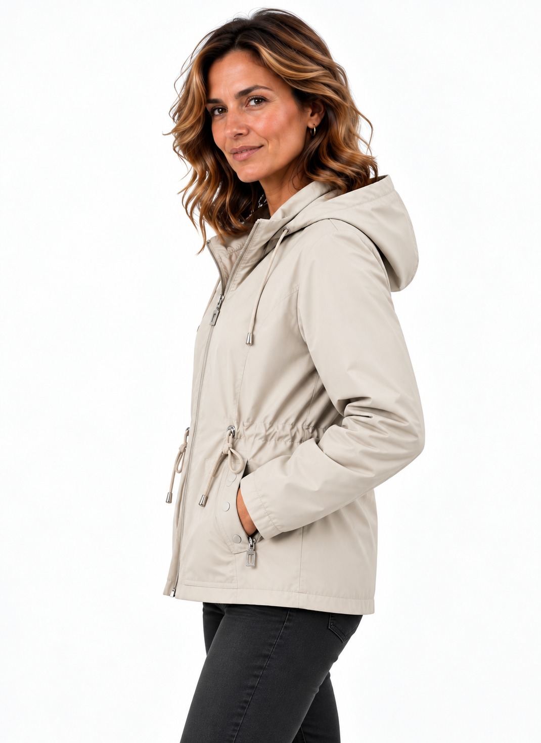 Mila – Elegante Jas met Capuchon en Taillekoord