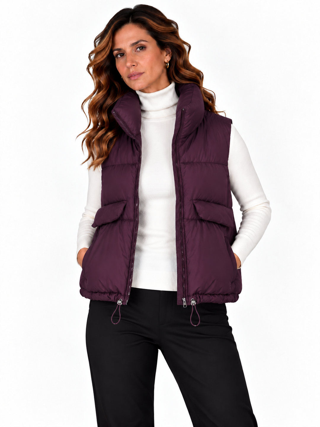 Fenna – Gewatteerde Bodywarmer met Hoge Kraag