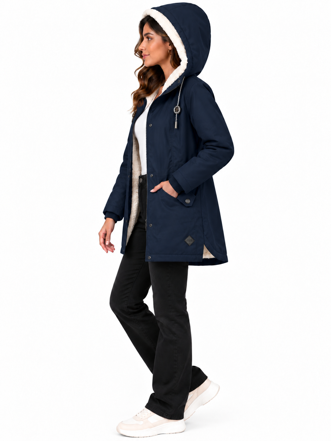 Sophie – Warme Parka met Capuchon en Teddyvoering