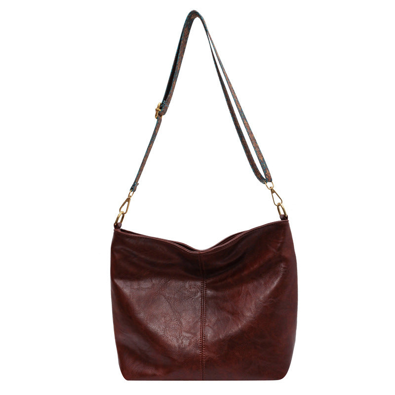 Vintage leren schoudertas