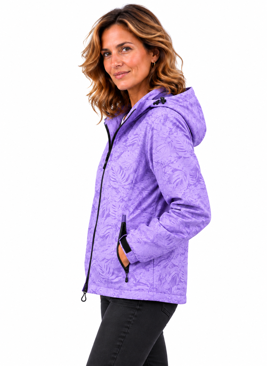 Mila – Sportieve Jas met Capuchon en Bloemenprint