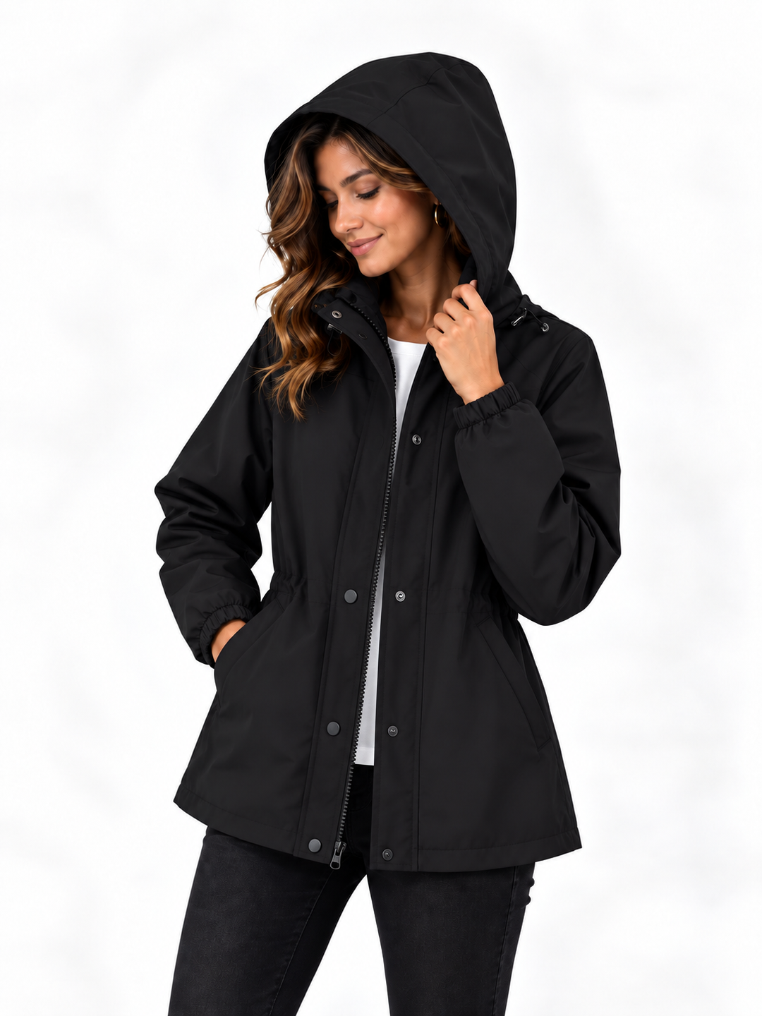 Mila – Elegante Jas met Capuchon en Taillekoord