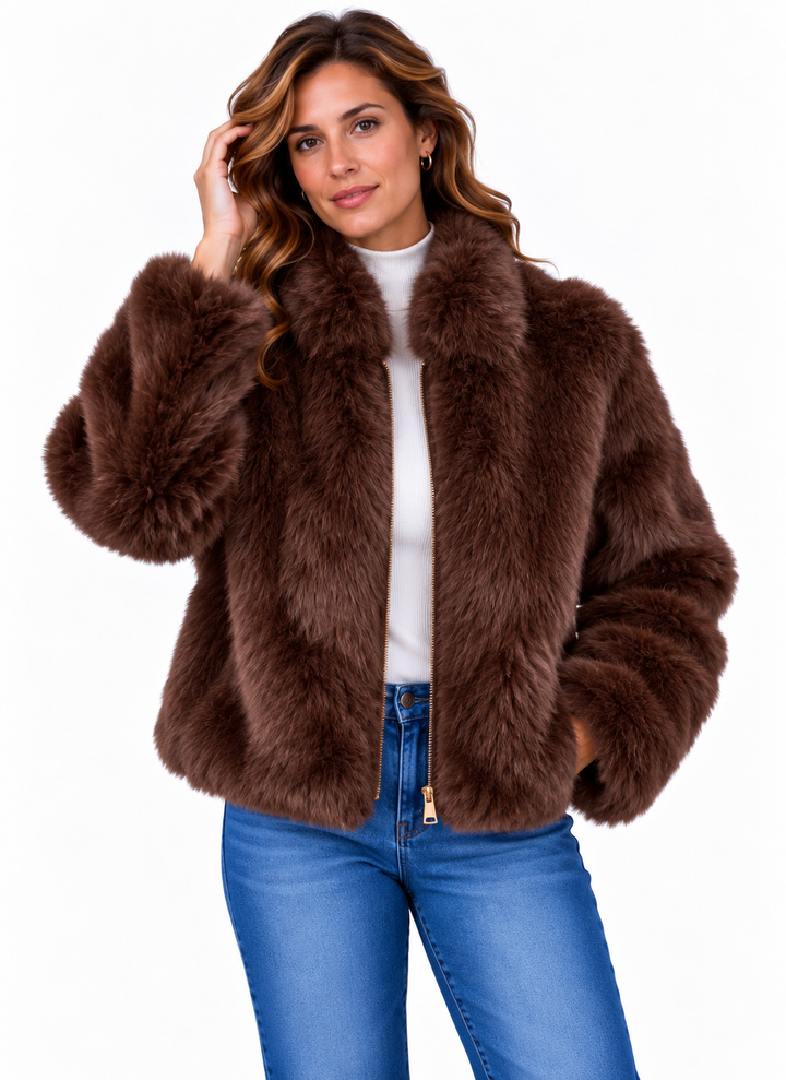 Emma – Elegante Jas van Imitatiebont