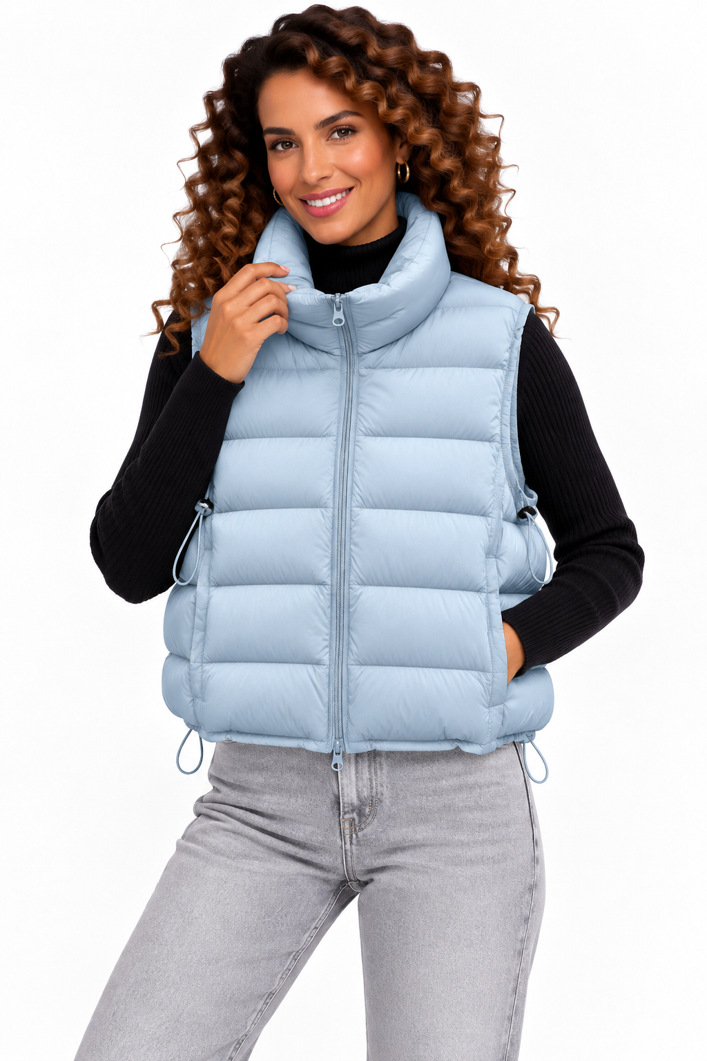 Fenna – Gewatteerde Bodywarmer met Hoge Kraag