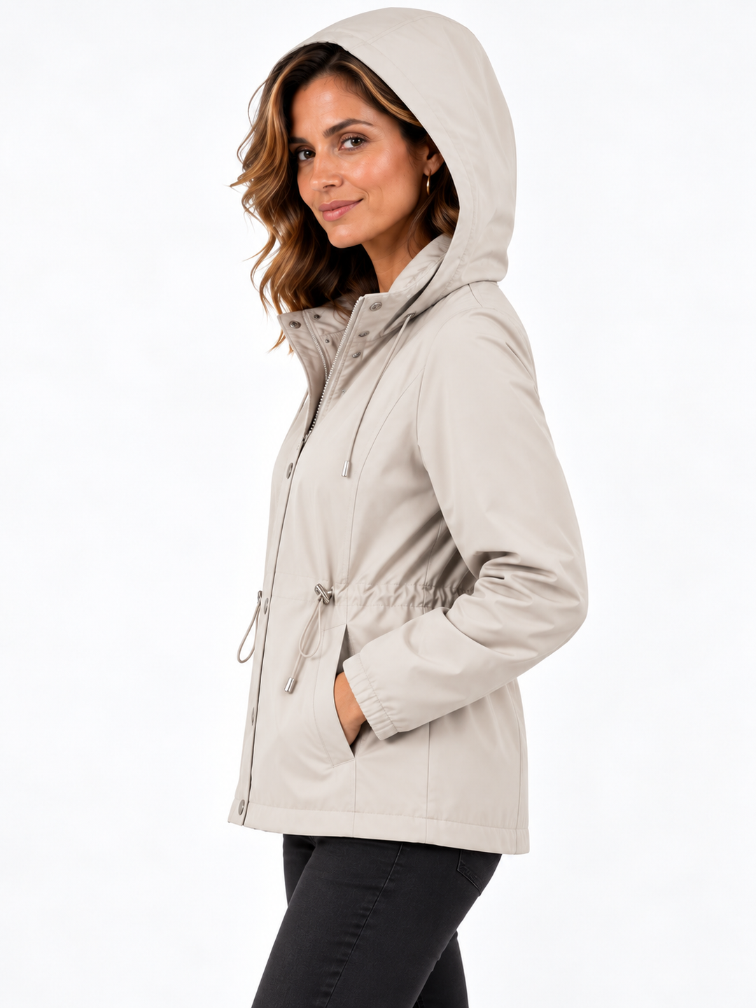 Mila – Elegante Jas met Capuchon en Taillekoord