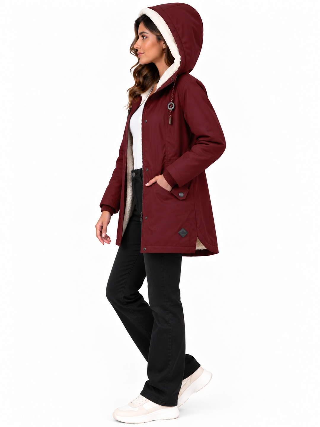 Sophie – Warme Parka met Capuchon en Teddyvoering