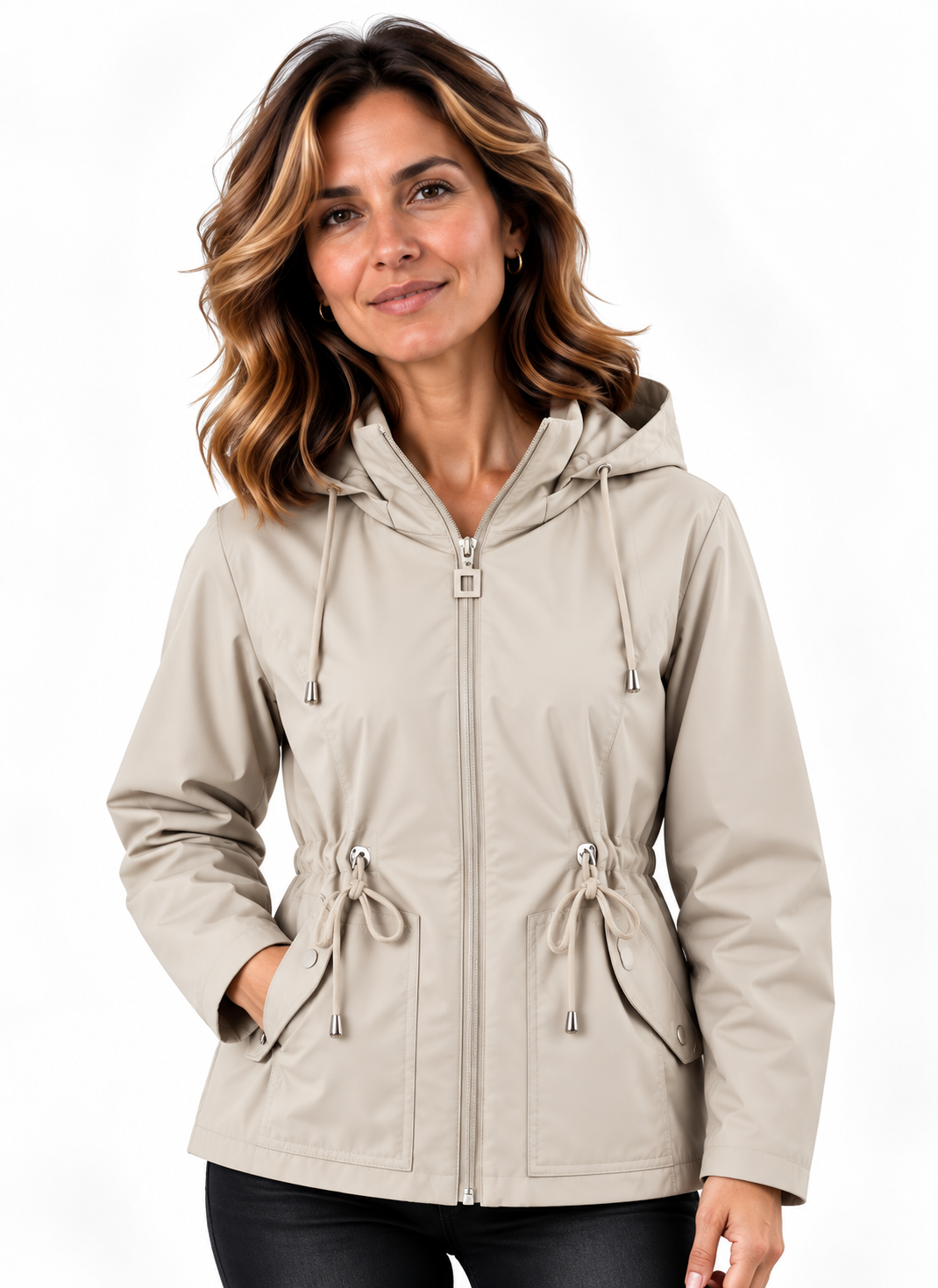 Mila – Elegante Jas met Capuchon en Taillekoord
