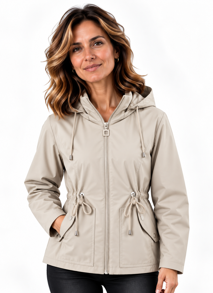 Mila – Elegante Jas met Capuchon en Taillekoord
