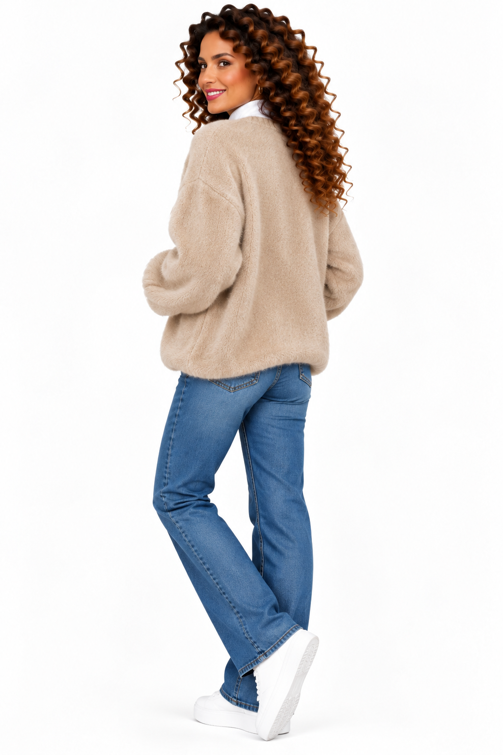 Femke – Zacht Oversized Gebreid Vest met Knopen
