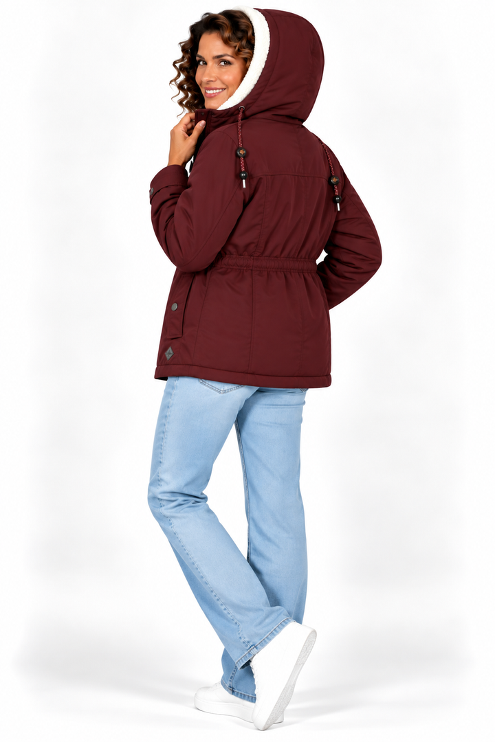 Sophie – Warme Parka met Capuchon en Teddyvoering