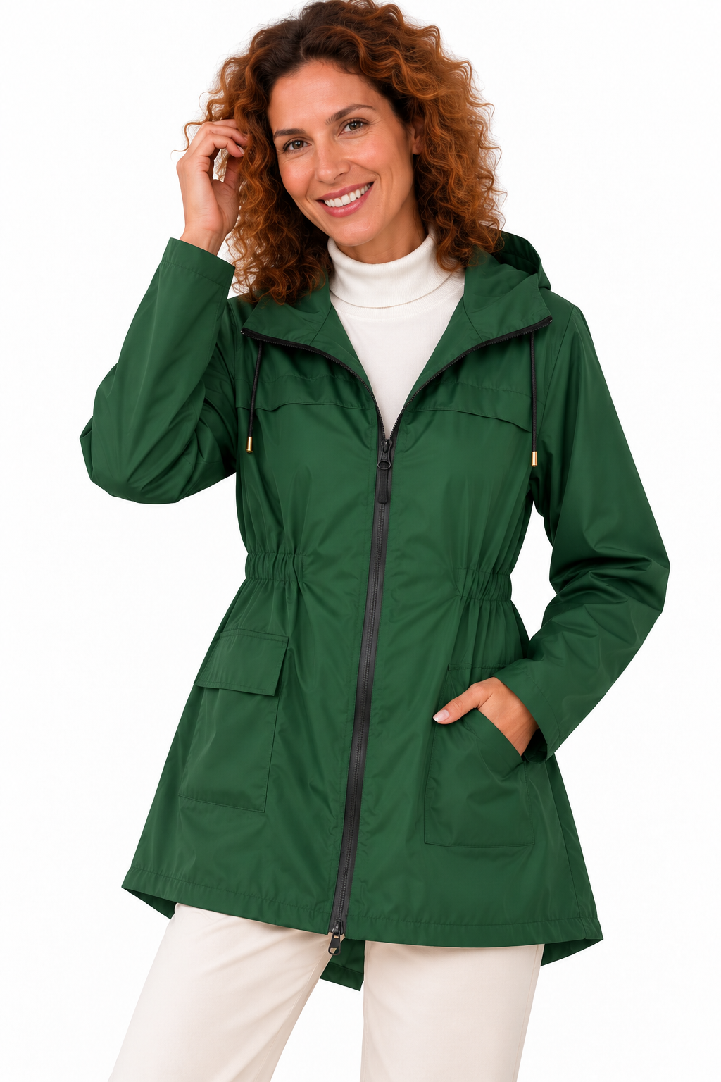 Mila – Elegante Jas met Capuchon en Getailleerde Pasvorm